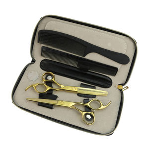 New Style Blunt Barber <b>Thinning</b> Shears Kit <b>Mirror</b> Polish Stainless Steel Scissors Set Short Handle Right-Handed 28 Teeth - Product Image 4