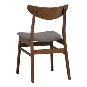 Chaise de salle à manger en bois massif noyer, prête à être expédiée, avec coussin rembourré et dossier incurvé, pour la maison, la villa ou le restaurant. - Product Image 4