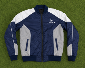Custom <b>Men's</b> Navy Blue <b>White</b> Bomber <b>Jacket</b> Windproof Zip Up Flight <b>Jacket</b> Lightweight Polyester Casual Winter Coat OEM ODM - Product Image 6