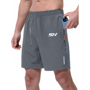 Pantalones Cortos Deportivos Elásticos en Cuatro Direcciones para Hombre, Material Transpirable de Poliéster y Spandex, Antiencogimiento, con Logotipo Personalizado - Product Image 1