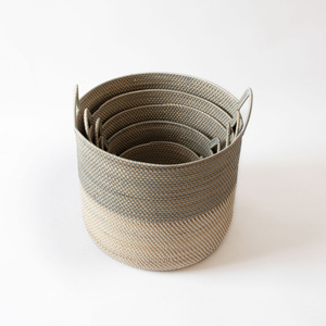 Handbraided storage <b>baskets</b> set of rattan <b>basket</b> for supermarket display & home organization - Product Image 3
