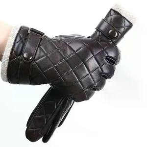 Gants d'hiver en cuir pour hommes, gants chauds isolés pour le froid, pour le travail en extérieur, la conduite et les voyages - Product Image 2