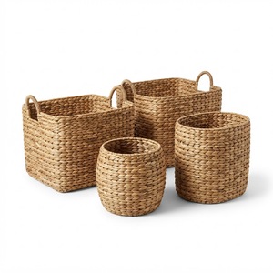 Panier de rangement tissé naturellement, fait main, écologique, pour le rangement et la décoration de la maison, panier à linge. - Product Image 2