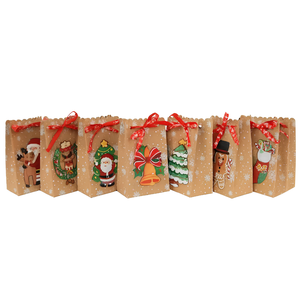 Bolsas de Regalo Navideñas Personalizadas de Papel Kraft con Cinta para Dulces, Galletas, Recuerdos de Fiesta, Empaque para Venta al por Menor - Product Image 3