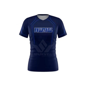 เสื้อวอลเลย์บอลแบบยูนิเซ็กซ์สีกรมท่า คอวี แขนสั้น ผ้าโพลีเอสเตอร์ซับเหงื่อ ระบายอากาศได้ดี ทรงพอดีตัว สำหรับผู้ใหญ่ ชุดกีฬาทีม - Product Image 1