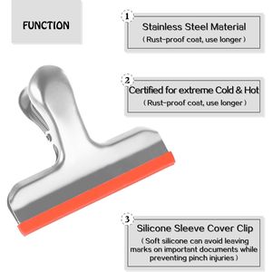 Confezione da 12 Clip per Sacchetti Alimentari in Acciaio Inox Codificate per Colore con Copertura in Silicone, Chiusura Ermetica, Senza Bordi Affilati - Product Image 2