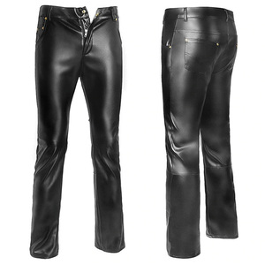 New Arrival OEM Manufacturer Custom <b>Men</b> <b>Leather</b> Canvas Zipper Fly Lightweight Breathable Casual <b>Trousers</b> Hot Selling Comfortable - Product Image 2