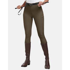 Pantalones de equitación de silicona de alta calidad para mujer con logotipo personalizado, leggings de cintura alta para montar a caballo, ropa personalizable. - Product Image 1