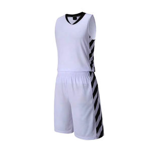 Ensemble maillot et short de basketball blanc pour homme, séchage rapide, uniforme sportif d'été, col rond, polyester et élasthanne tricotés - Product Image 2