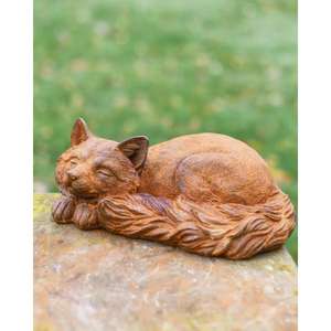 Escultura de zorro durmiente hecha a mano en hierro fundido con acabado en óxido, artículos de jardinería para decoración, precio de fábrica. - Product Image 3