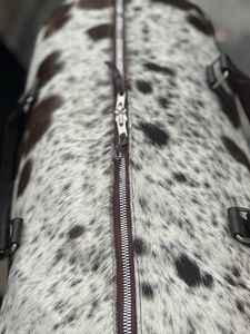 Sac de week-end en cuir véritable artisanal style western avec fourrure de vache LHDB-0174 - Product Image 3