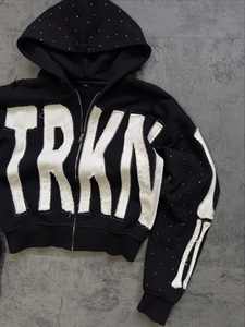 Ensemble de survêtement sportif en molleton imprimé, 100% coton, deux pièces, sweat-shirt et short slim fit pour homme - Product Image 2