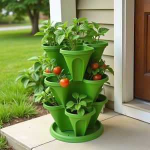 Jardinière en plastique géométrique en forme de triangle moderne pour plantes succulentes de bureau, herbes et coins d'intérieur - Product Image 1