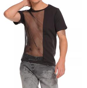 T-shirts en maille 100 % coton de la meilleure qualité pour hommes, t-shirts en maille transparente pour l'été, produit tendance, t-shirt en maille, prix de gros - Product Image 5