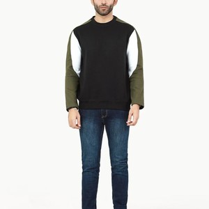 Men's Crew Neck Raglan Sleeve Pullover Sweatshirt Color Blocking Casual Knitted Regular Fit Autumn Style - Product Image 4