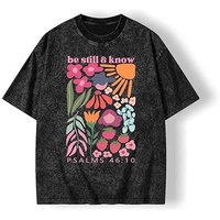 Fruit of Spirit Heren Regular Fit Streetwear T-shirt 100% Katoen Korte Mouw Geprint Grafisch T-shirt O-hals Jersey Stijl Verweerd
