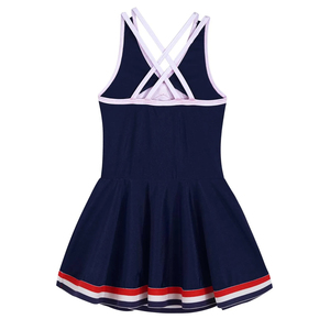 Jupe d'uniforme de cheerleading personnalisée bleu marine avec bordure blanche et rouge, motif étoile, pour adultes, imprimée par transfert thermique, 100 % polyester - Product Image 3