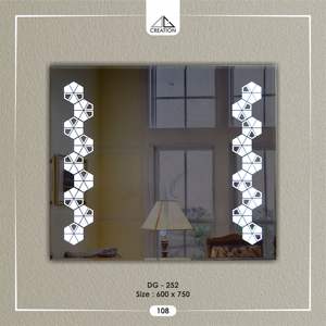 Interrupteur tactile LED pour miroir, simple pression ON/OFF, design mural sans cadre, décoration artistique, écologique - Product Image 3