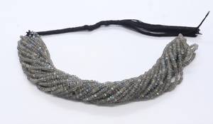 ลูกปัดลาบราดอไรต์สีน้ำเงินสดใสทรงกลมเรียบขนาด 2.5-3 มม. ลูกปัดพลอยลาบราดอไรต์ 16 นิ้ว ลาบราดอไรต์ธรรมชาติทรงกลมเรียบ - Product Image 6