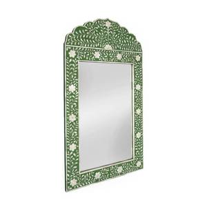 Stylish Good Quality Wall Mirror <b>Frame</b> Handmade Green Floral Bone Inlay <b>Arch</b> Wall Mirror Traditional Decorative Wood <b>Frame</b> - Product Image 3