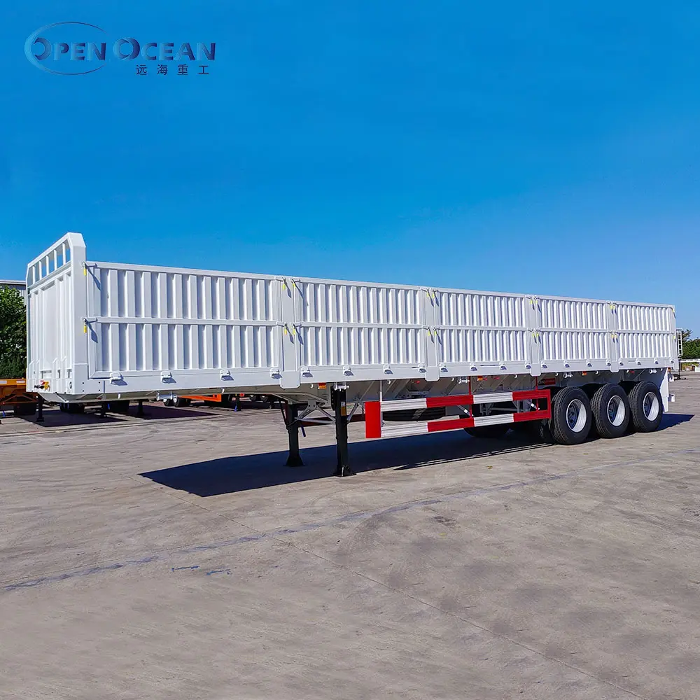 3 Axle Side Wall Fence Semi Trailer Sidewall Cargo Transport Truck Trailer For Sale