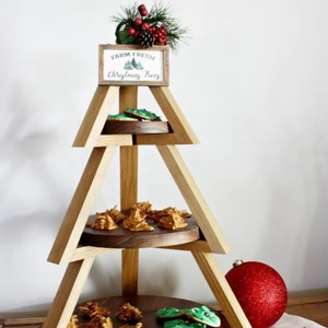 Natural Wood and Christmas <b>Tree</b> Decoration Elegant <b>Stand</b> and Accessory for Festive Christmas Tables by barkah star - Product Image 1