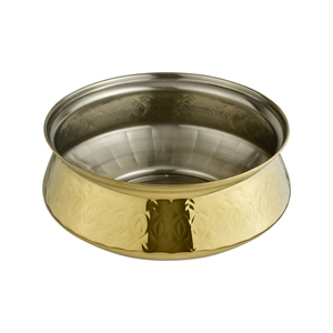 Gold Finish Stainless Steel Chafing Dish with Lid Round Buffet <b>Server</b> Polished <b>Food</b> Warmer for Catering - Product Image 4