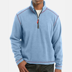 Sweat-shirt de sport pour homme 2026 à manches longues, col en V, quart de zip, couleur unie - Product Image 2