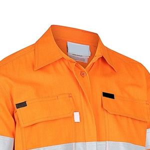 Custom Logo Cotton Road Traffic Mining Mechanic Industrial Construction Worker Security Hi Vis Reflective Safety <b>Work</b> Shirt - Product Image 4