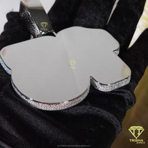 Luxury Moissanite Diamond " 15 " Pendant Necklace <b>Iced</b> <b>Out</b> Cuban <b>Chain</b> Hip Hop Jewelry Gift For Men Women - Product Image 3