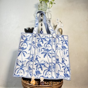 Sac fourre-tout matelassé en coton, imprimé floral vintage, réversible, pour la plage, le shopping, sac à bandoulière avec fermeture éclair, pour les voyages et l'usage quotidien - Product Image 5