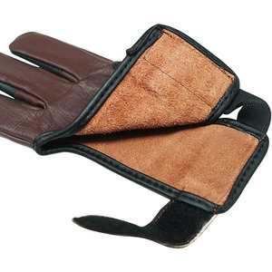 Gants de tir à l'arc en cuir marron personnalisés à 3 doigts, protection ajustable antidérapante pour la chasse et la pratique de tir sur cible - Product Image 4