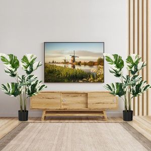 Lot de 2 plantes artificielles Monstera Deliciosa de 1,20 m pour la maison ou le bureau - Product Image 6