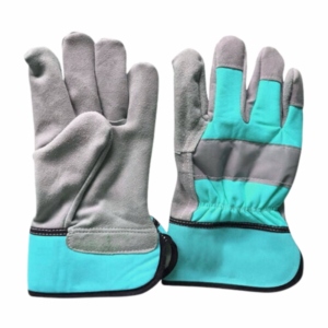 Gants de travail en cuir de vachette pleine fleur fluorescent anti-vibration haute performance avec manchette de sécurité résistante à la chaleur SAFETY - Product Image 2