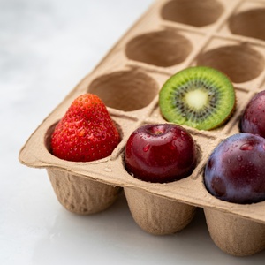 Fruit Packaging Eco-Friendly Anti Break Compostable Molded <b>Pulp</b> Tray Fresh Fruit Tray From Vietnam Manufacturer Paper Boxes - Product Image 2