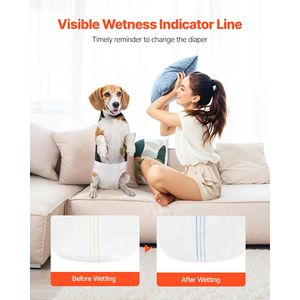 Pannolini Monouso Super Assorbenti per Cani Femmine, Impermeabili a 360 Gradi, con Indicatore di Umidità e Design Stampato - Product Image 6
