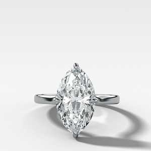 Bague de fiançailles personnalisée en or massif 14K 18K avec diamant marquise 4 carats, sertie clos, pour mariage, vente en gros, prix d'usine de bijoux B2B - Product Image 1