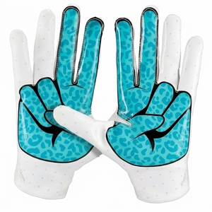 Guantes de Fútbol Americano Personalizados, Impresos, Transpirables, Ligeros, de Alta Calidad, Dedos Completos, Unisex, Diseña los Tuyos - Product Image 1