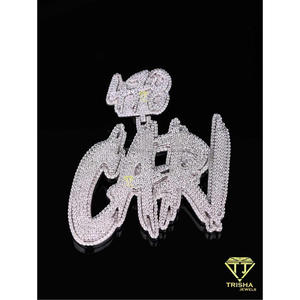 <b>Custom</b> Iced Graffiti <b>Name</b> Pendant Moissanite 925 Sterling Silver GIA Certified Hip Hop <b>Necklace</b> Personalized Luxury Jewelry Gift - Product Image 2