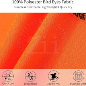 Chemises de travail réfléchissantes FR, 100% polyester, impression bicolore, vêtements de travail en jersey haute visibilité, ANSI classe 1, imperméables, LED - Product Image 4