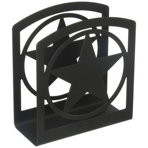Porte-serviettes décoratif en fonte noire, support à serviettes en métal sur pied pour comptoir de cuisine et décoration de table à manger - Product Image 4