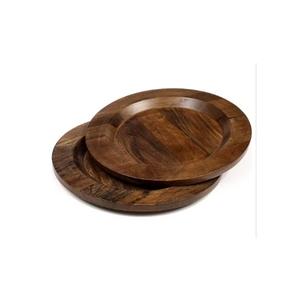 Assiette ronde en bois d'acacia écologique pour desserts, dîners, gâteaux, friandises et fruits - Product Image 4