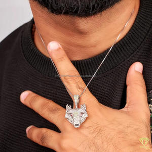 Designer Animal Pendant <b>Necklace</b> With Moissanite Diamonds <b>Solid</b> <b>Silver</b> Iced Out Fashion Jewelry For Hip Hop Lovers - Product Image 2