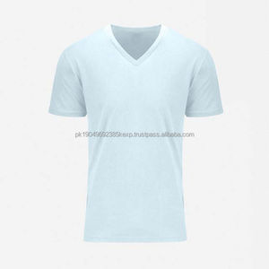 T-shirt de sport pour homme de haute qualité, col en V, 100% coton, polyester, hauts ajustés, col en V, vêtements pour homme, taille plus, chemise respirante - Product Image 3