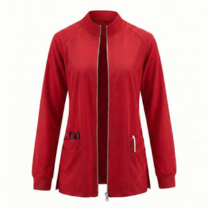 Chaqueta Médica Personalizable con Cremallera para Mujer, Multibolsillos, Ranura para Tijeras y Bolígrafos, Dobladillo Ventilado, Prenda Exterior, Venta al por Mayor de Chaquetas Médicas - Product Image 2