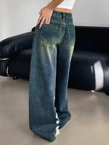 Cotton Denim Breathable Stretch Lightweight Jeans Mid Waist <b>Boot</b> Cut Vintage Soft-Touch Non-Restrictive - Product Image 2