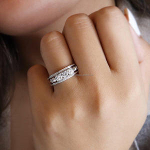 CVDDiamond-Anillo de diamante cultivado en laboratorio para mujer, anillo de compromiso de lujo, joyería fina para boda, 10K, oro macizo, F, 2 quilates - Product Image 4