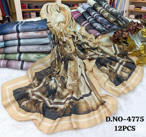 Conjunto de Pañuelos de Lino Bordado Transpirable de Lujo, Elegante Paquete de Chales Pashmina con Estampado Floral, 12 Piezas Premium Multicolor - Product Image 2