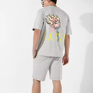 Custom logo Casual <b>Short</b> Sleeve <b>Shorts</b> Two Piece Set Custom Logo Plain Shirt and <b>Shorts</b> Set for <b>Men</b> Blank <b>Men's</b> Summer <b>Tracksuit</b> - Product Image 6