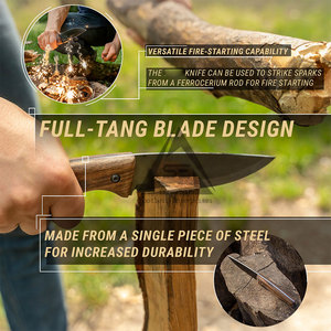 Couteaux à lame fixe de haute qualité en acier Damas inoxydable, matériau durable et imperméable, manche en bois DIY, OEM, garantie 3 ans - Product Image 5